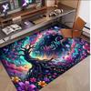Rose Floral Theme Soft Crystal Velvet Rug Custom Name & Text Print Non Slip Floor Rug for Bedroom Living Room