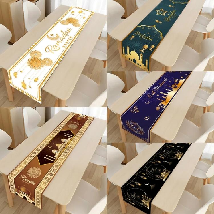 Eid Mubaraks Tablecloth Islamic Muslims Party Supplies Handmade Table Runner Table