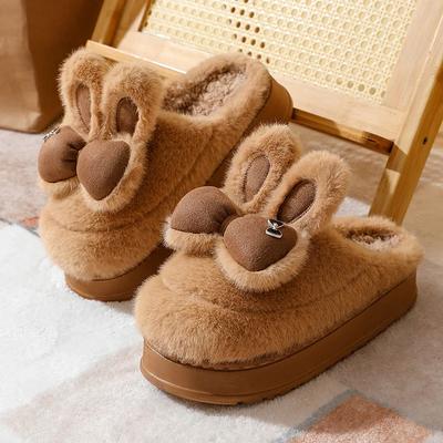 Mode Winter Damen Hausschuhe Plüsch Warm Indoor Anti-Rutsch Bequem Niedlich Zuhause Plateau Paar Baumwollschuhe Koreanische Chanclas Mujer