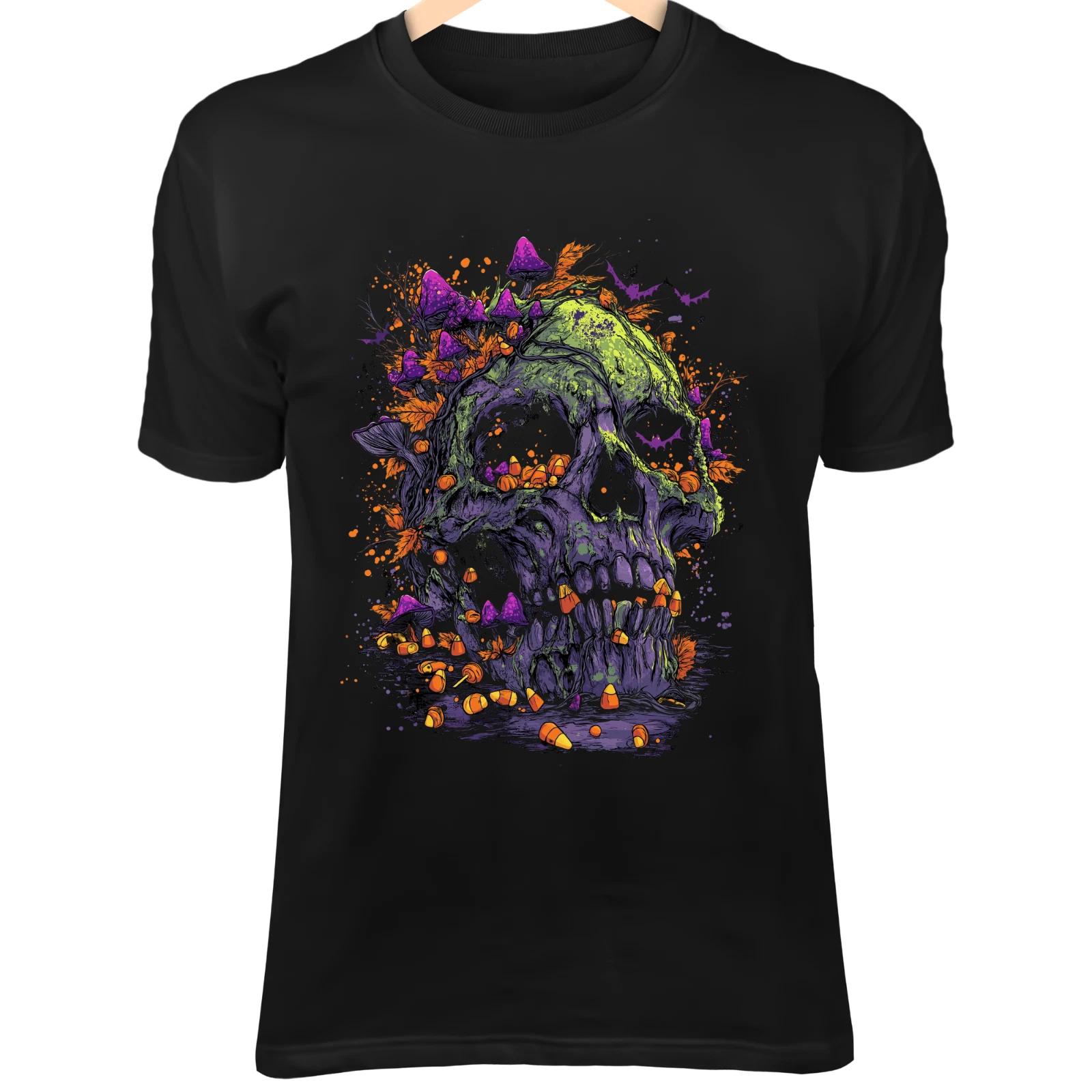 Череп на Хэллоуин - Биолюминесцентные грибы, Конфетная кукуруза, Летучие мыши и Жуткое свечение L
