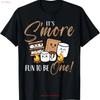 Birthday Campfire Marshmallow It's S'more Fun To Be One 1st T Shirt for Dad Vintage Washed Stylish Streetwear Casual Homme