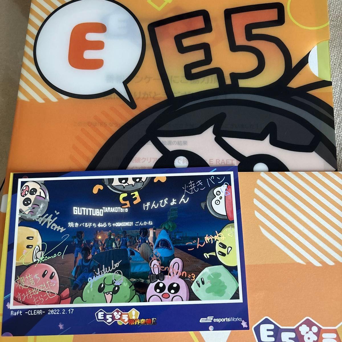 Used E5 esportsWorks Raft Clear File Commemorative Postcard Set Not for Sale Guchitsubo