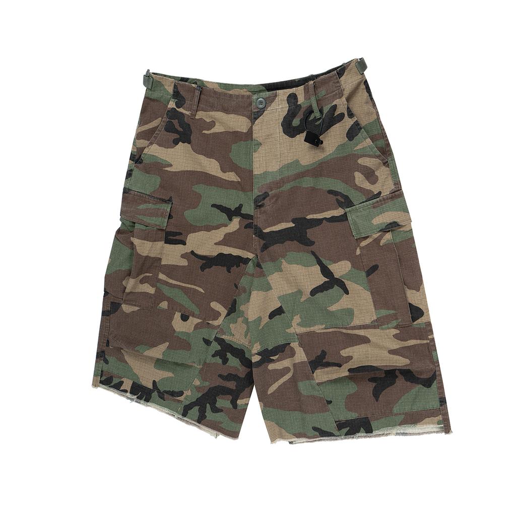 BeatStreet Camouflage Cargo Cropped Shorts for Men Wide Leg Patchwork Baggy Summer Shorts Oversized Loose Over Knee Pants