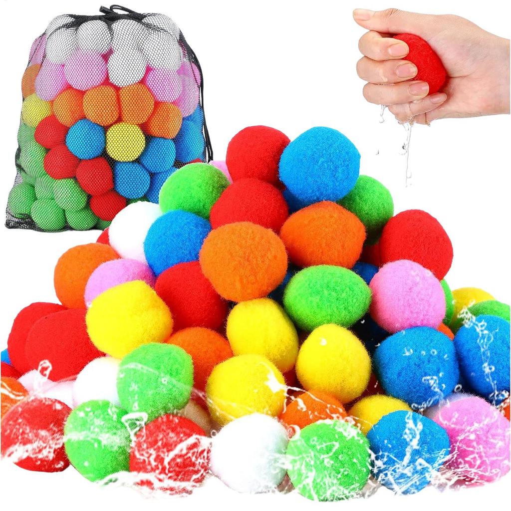Water Balls 60Pcs Soft Colorful Soaker Balls for Outdoor Beach Pool Lawn Garden Kids Children Play Summer Fun Family Activity