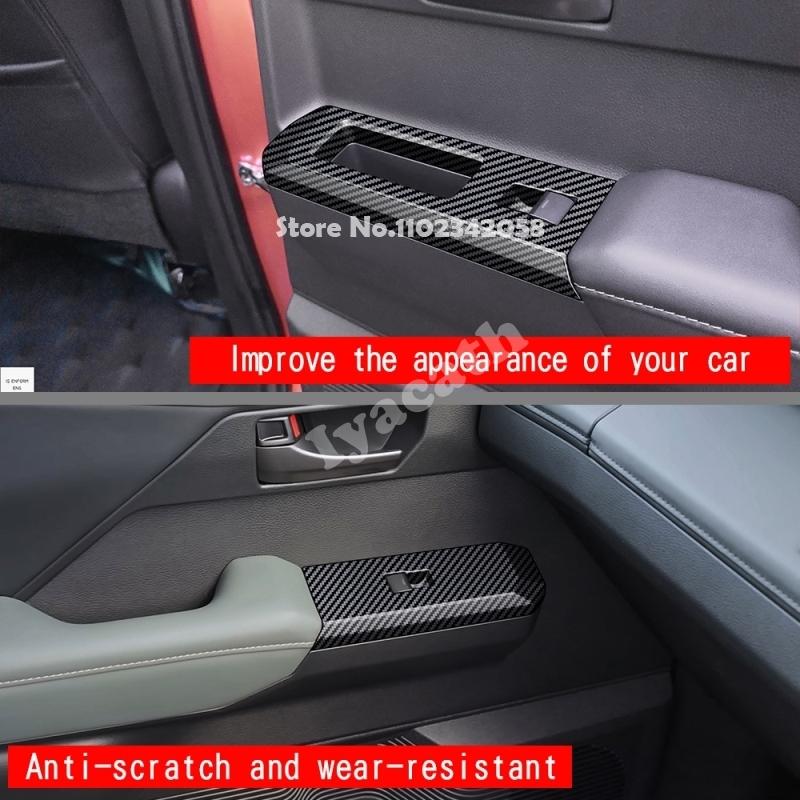 RHD FOR TOYOTA HILUX 2026 2027 ABS CarbonFiber door armrest window rise switch glass control swtich panle Interior Accessories