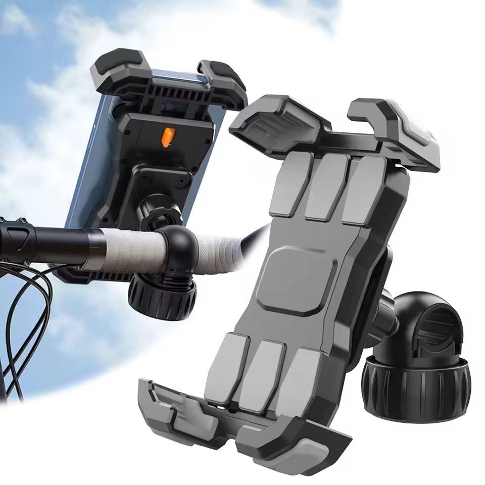 New motorcycle mountain bike riding phone holder anti shake push-pull bike navigation phone holder