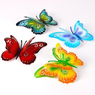 Cure Butterfly Iron Art Metal Butterfly 3D Wall Decors Modern Home Garden Courtyard Decoration Sculpture Butterfly Art 8 Colors