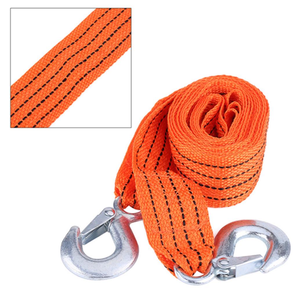 4 Meter Load 3 Ton  Car Trailer Towing Rope Strap Tow Cable with Hooks Emergency Vehicle Tool