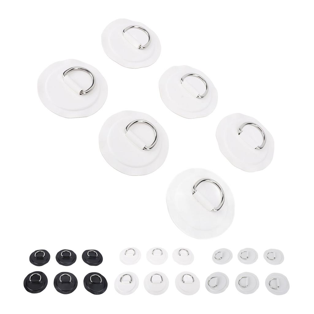 Stainless Steel D Ring Patch Kit PVC Paddle Board D Rings with Rope Hooks for Kayak Inflatable Boat 