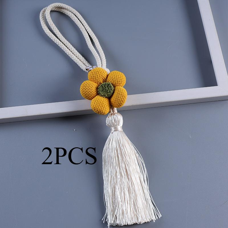 2PCS.2025 New Five-Petal Flower Curtain Tiebacks, Cottagecore Tassel Straps, Universal Decor Accessories for Home