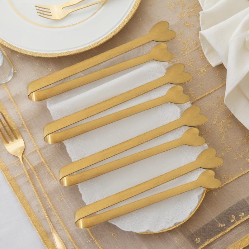 Food Tongs For Ice Non Stick Sugar Cubes Tongs Creative Heart-Shaped Design Smooth Locking Kitchen Supplies Food Grabber For