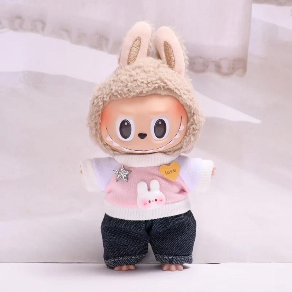 Cute Mini Plush Doll'S Bib Pants 17cm Labubu I II Idol Dolls Sitting Party Clothing Outfit Accessories For Korea Kpop Exo