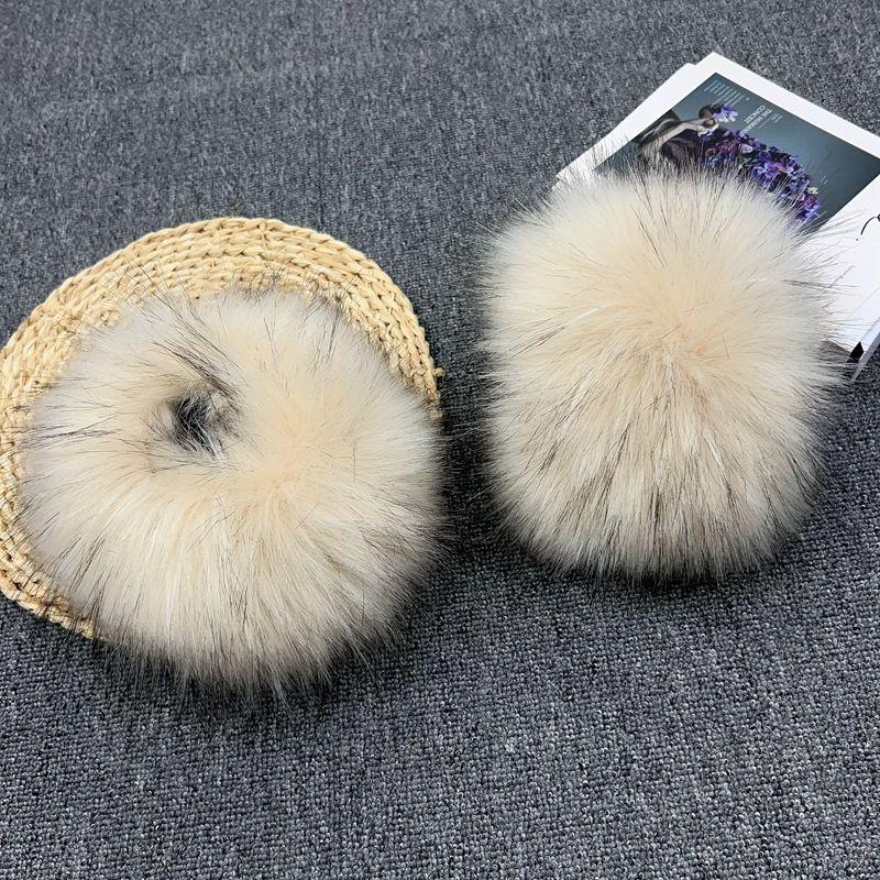

Fall and Winter Women s Cuff Furry Sleeves Gloves Imitation Fox Raccoon Fur Wrist Protector Hand Ring Oversleeve Beige black pointed raccoon hair All yards