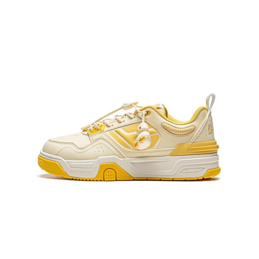 Li Ning Kids Skate 80S Sports Lifestyle Comfortable Soft Lightweight Support Low Top Casual Shoes Kids Casual Shoes Milk-Yellow YKCU124-16
