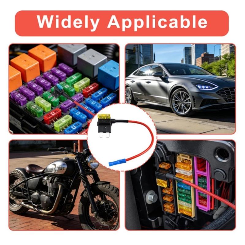 Compact Fuses Tap Connector Set For 12V 24V Systems High Quality Materials Ensure Stable Power Supply In Cars Bikes