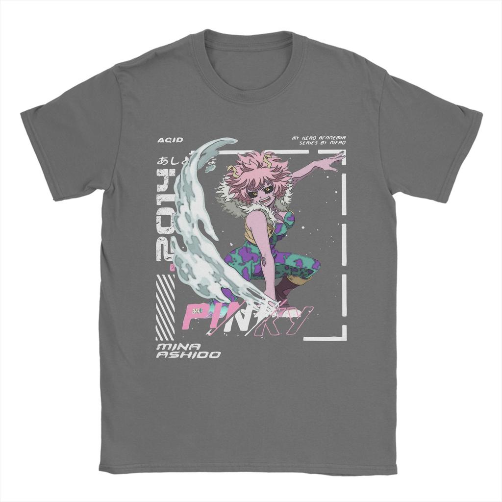 Pinky Mina Ashido T Shirt 100% Cotton T-Shirts Round Collar My Hero Academia Aesthetic Design Tee Shirt Short Sleeve Clothes 6XL
