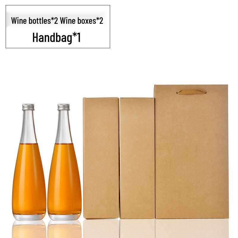Transparent Glass Wine Bottles for Home Brewing - Sealed & Empty for Ice Wine, Beverage, or Juice