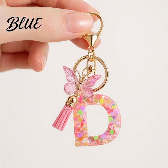 Gift Keychain Pendant Pink Series Pendant Sequins Heart Initial Letter Charm Key Chain