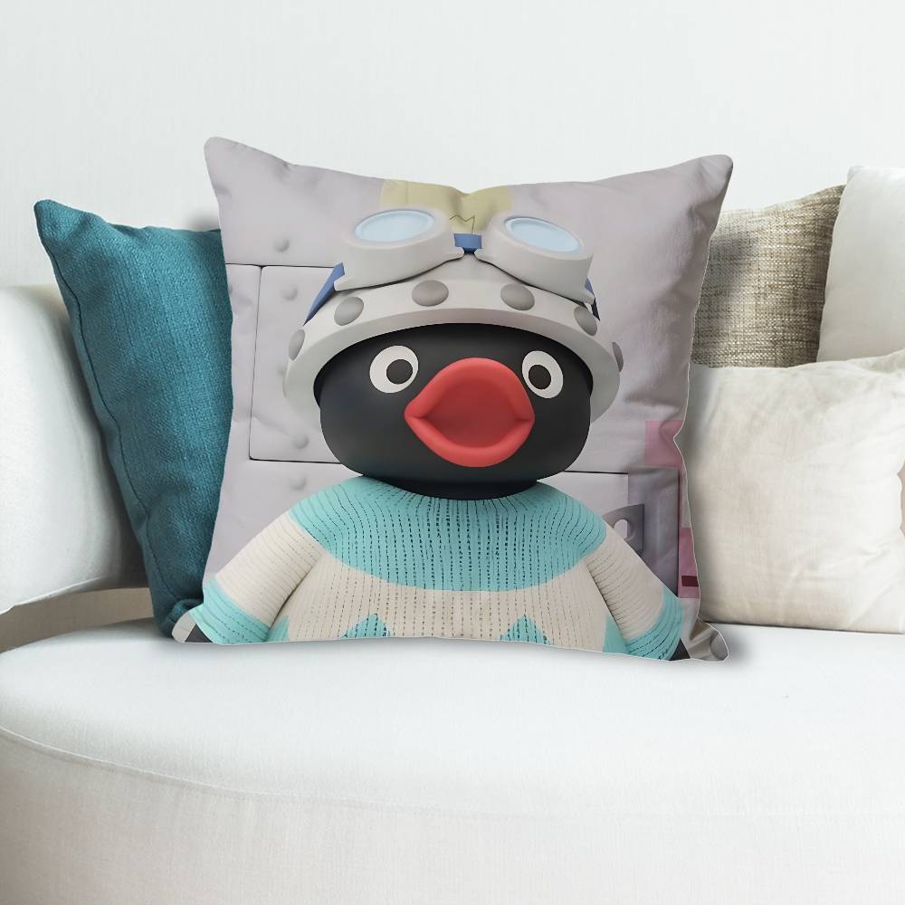 Penguin Cute PPingu Various Sizes Square Pillow Case For Car Home Bedchamber Decor Custom Valentine gift