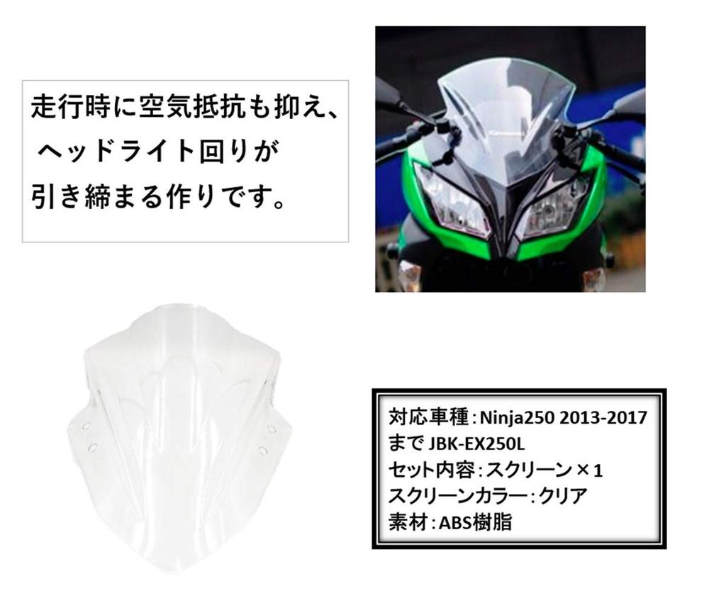 World Imp Motor Kawasaki Ninja 250 Double Bubble Screen (Clear, '13, '14, '15, '16)