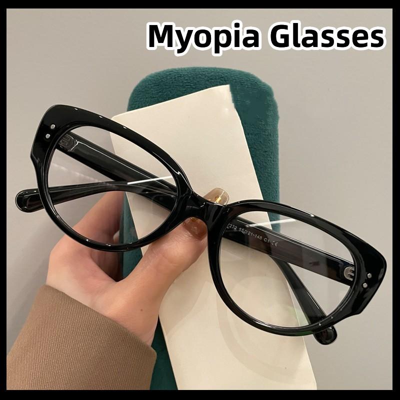 Anti-Blue Lamp Myopia Glasses Women Men Cat Eye Computer Optical Eyewear Prescription Near Sight Eyeglasses Diopter 0 To -4.0