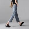 SOFSIL Women's High-Waisted Straight-Leg Cropped Jeans