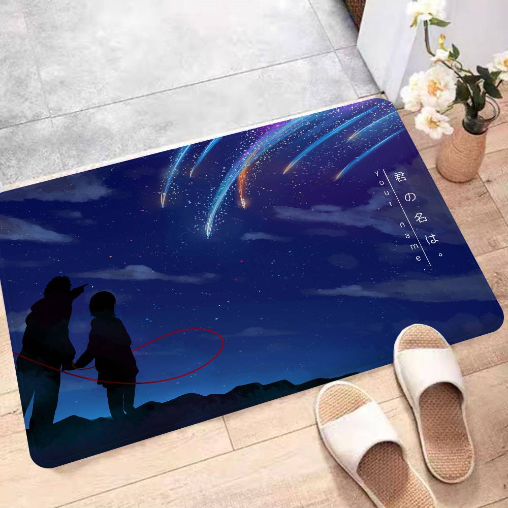 Anime Your Name Floor Mat Rectangle Anti-slip Home Soft Badmat Front Door Indoor Outdoor Mat Welcome Doormat