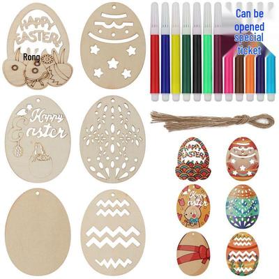 Easter Egg Wood Slice Ornament for DIY Decoration and Crafts