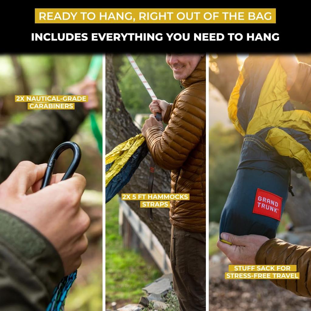 Grand Trunk Double Deluxe Parachute Nylon Hammock Genuine Japanese Product (Crimson/Charcoal)