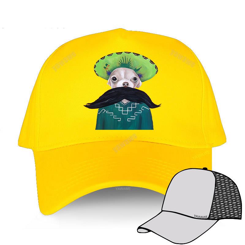 

Хлопковая брендовая бейсболка для взрослых, шляпа для мужчин, уличная кепка с классической графикой для собак чихуахуа, повседневная женская популярная кепка Adjustable