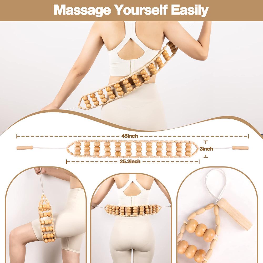 Solid Wood Gua Sha Set: Facial, Leg, and Body Massage Tools