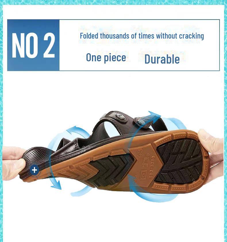 Shanghai Warrior Men's Thick-Soled Non-Slip Outdoor Sandals - Summer-Ready, Wear-Resistant, and Soft-Soled for Middle-Aged Dads.