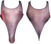 Miracroute Sexy Erotic Body Innerwear Men's Leotard, Underwear, Stockings, See-Through Panties, T-Back Tights, (Gray)