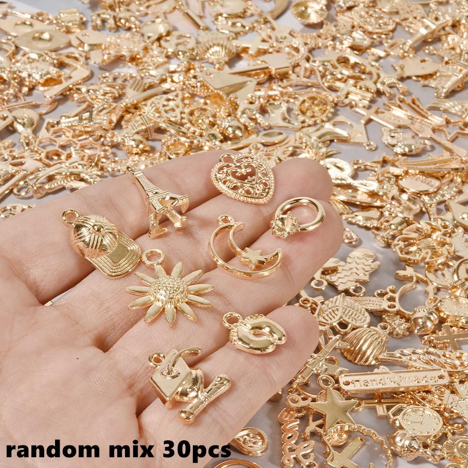 

30/50/100pcs Random Mix Colorful Enamel Bulk Charm For Jewelry Making Supplies Cute Animal Plant Heart Pendant Handmade Material