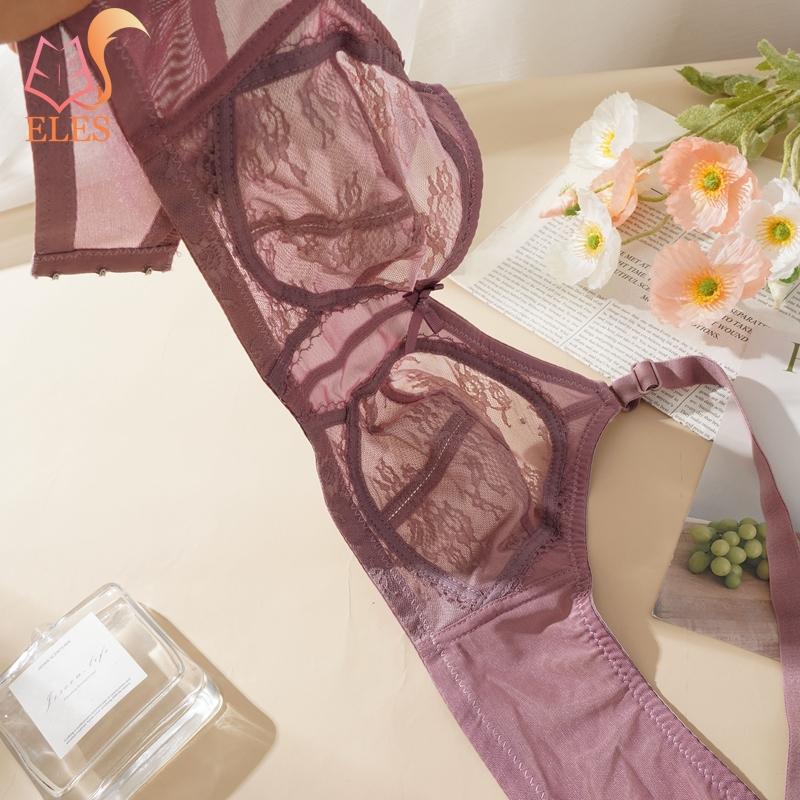 Große Größe BH Ultradünne Sexy Spitze Ohne Stahlring Raffiniert Atmungsaktiv Transparent Unterwäsche BH für Frauen