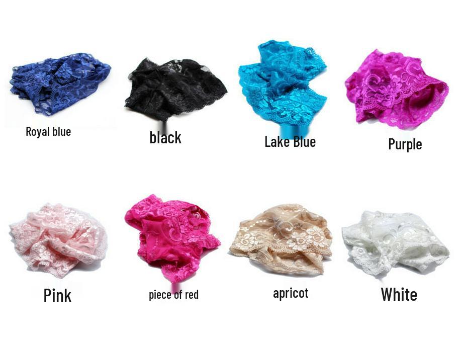 Übergröße Spitzen-Halbhüft-Slips für Damen - Ultradünn, Semitransparent, Pfirsich-Hüften-Design, Schritt aus reiner Baumwolle.