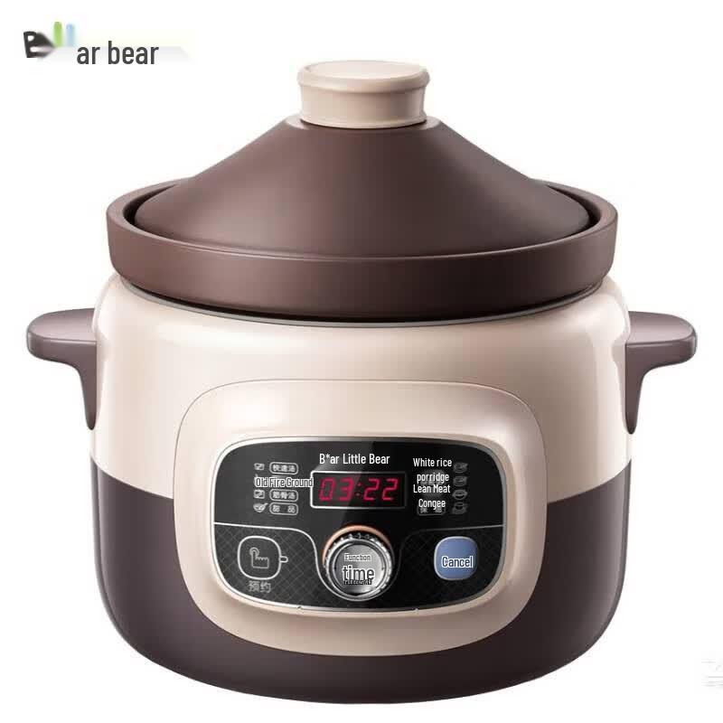 Bear 4L Purple Clay Electric Stew Pot CN plug (adapter included)