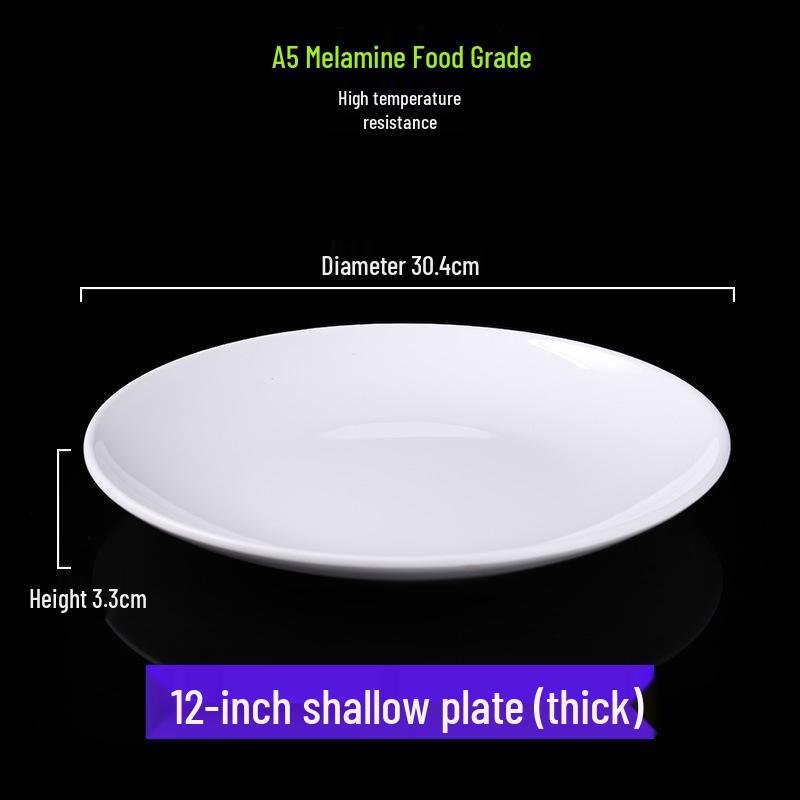 A5 Round Commercial Plastic Buffet and Fast Food Plate for Rice or Soup