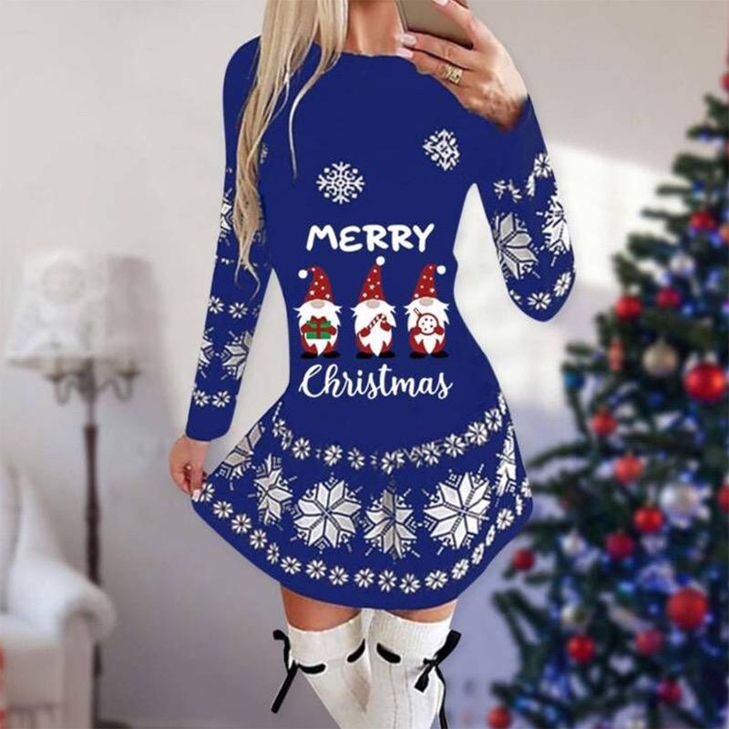 Women's Christmas Printed Dress Base Shirt