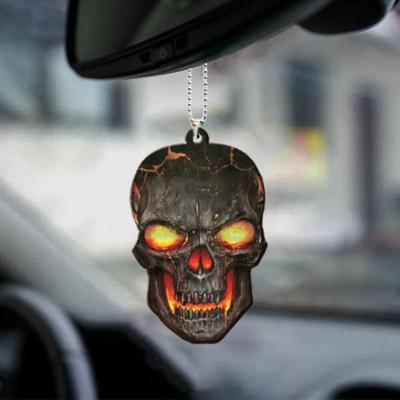 Rearview Mirror Pendant Color Flat Surface Skull Printing Easy Pattern Not To Break