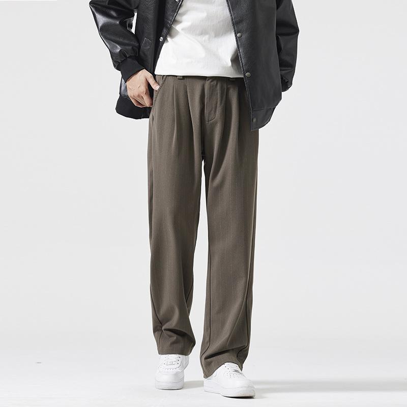 American Pinstripe Drape Casual Pants Men's Autumn Loose Large Size Straight Trousers Men's High-end Trousers