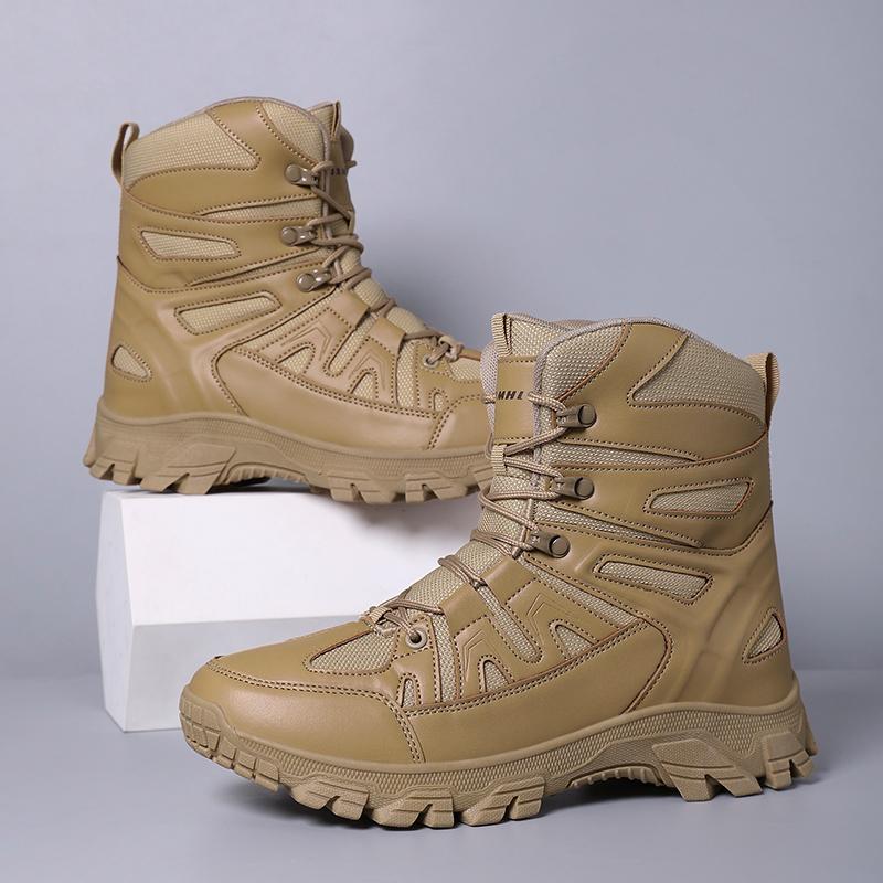 Men Outdoor Hiking Shoes High Top Waterproof Men's Tactical Boots Large Size 47 Sneakers Hiking Boots Non Slip Motorcycle Boots