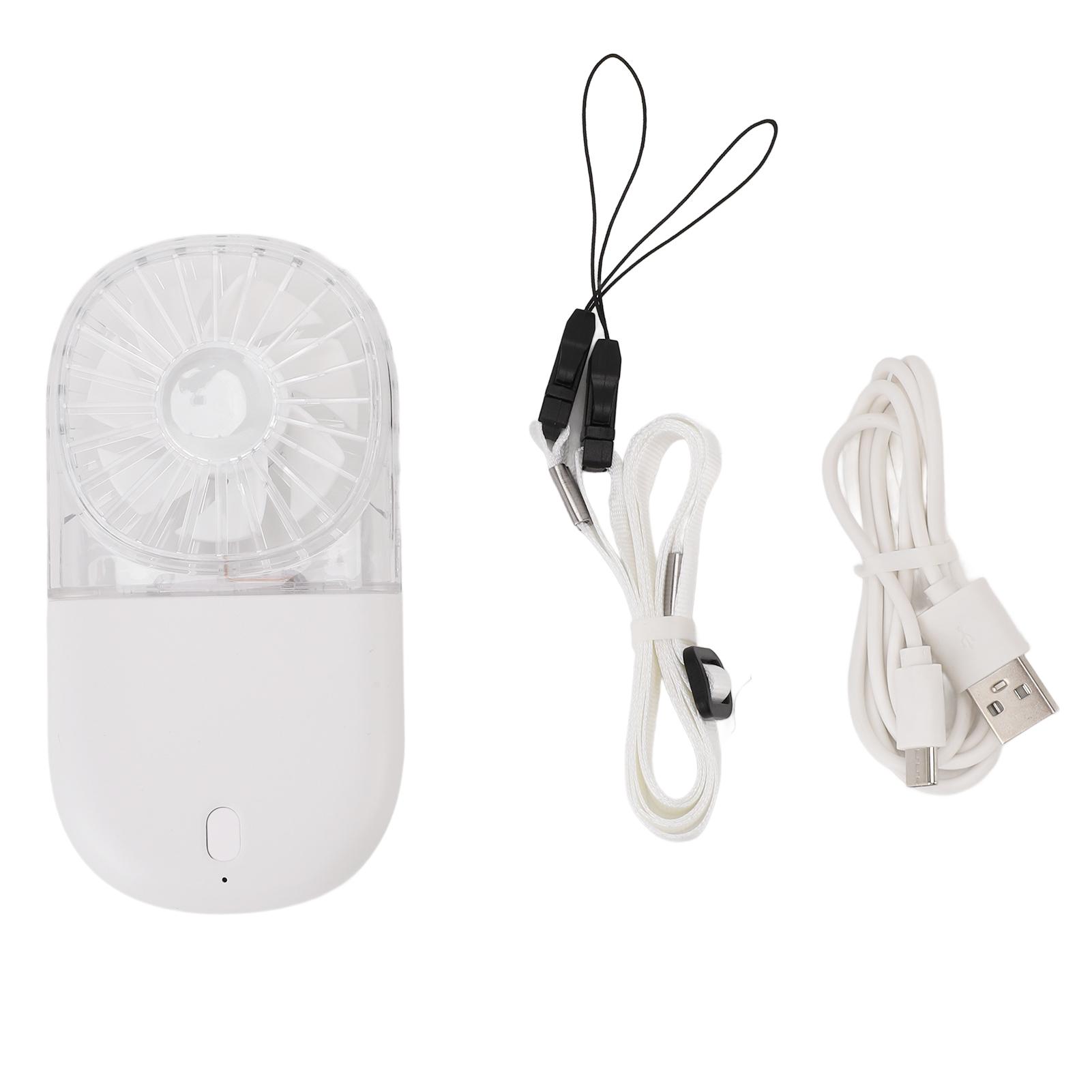 

Складной ручной вентилятор 5 скоростей ветра Низкий уровень шума Многофункциональный портативный ручной вентилятор для путешествий белый