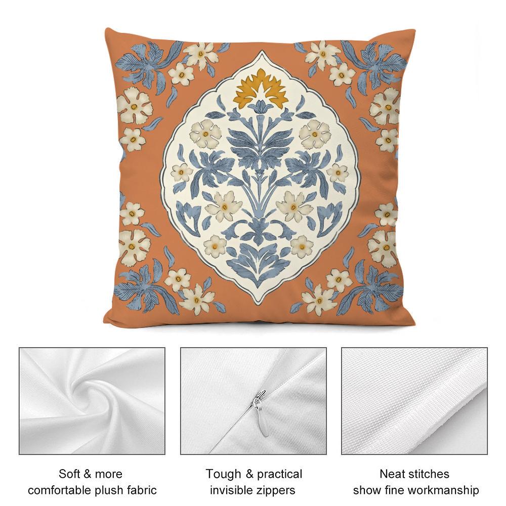Retro Roman Pattern Cushion Cover Soft Plush Fabric DoubleSided Printed Cushion Covers for All Seasons Modern Home Decor