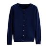 Women Knitted Sweater Coat Round Neck Long Sleeve Single Breasted Solid Color Knitting Cardigan Daily Wear