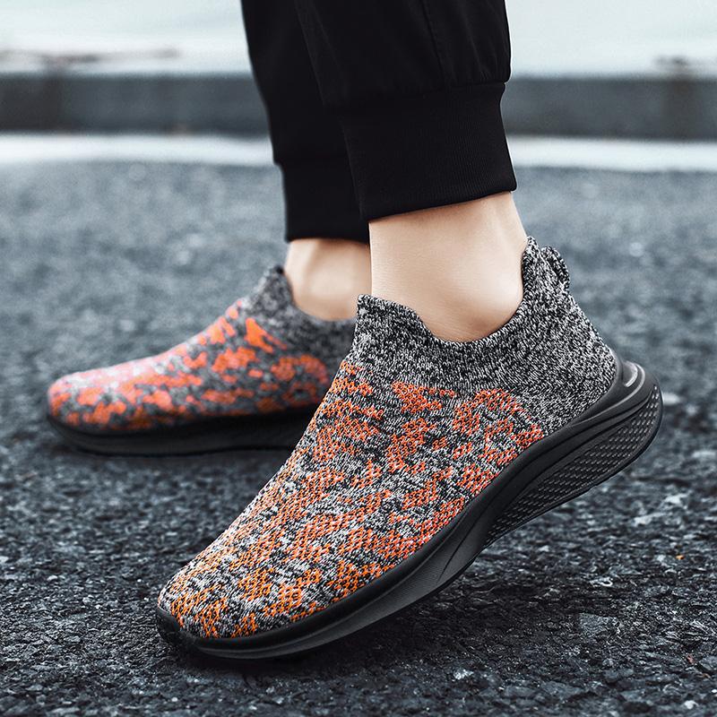 Spot Tide Shoes Flying Woven Sports Men's Shoes 2024 New Elastic Sock Sneakers Breathable Casual Running Ball Shoes