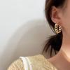 Fashionable Trendy Hollow Chain Hoop Earrings Temperament Minimalist Simple Circle Dramatic Statement Earrings Jewelry Metallic Geometric Voguish
