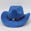 Cappello Western da Cowboy Transfrontaliero Vendita all'Ingrosso Calda Stile Etnico Cappello a Cilindro Tibetano Prateria Ciclismo Vacanza Parasole Cappello Protezione Solare