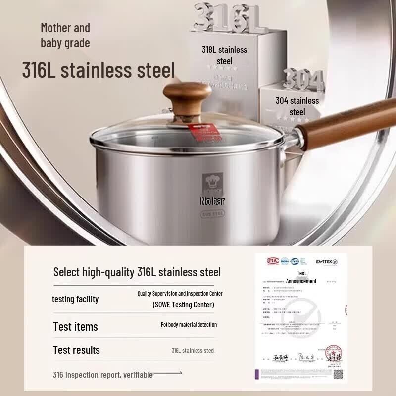 KOBACH 316L Stainless Steel Baby Milk Pot