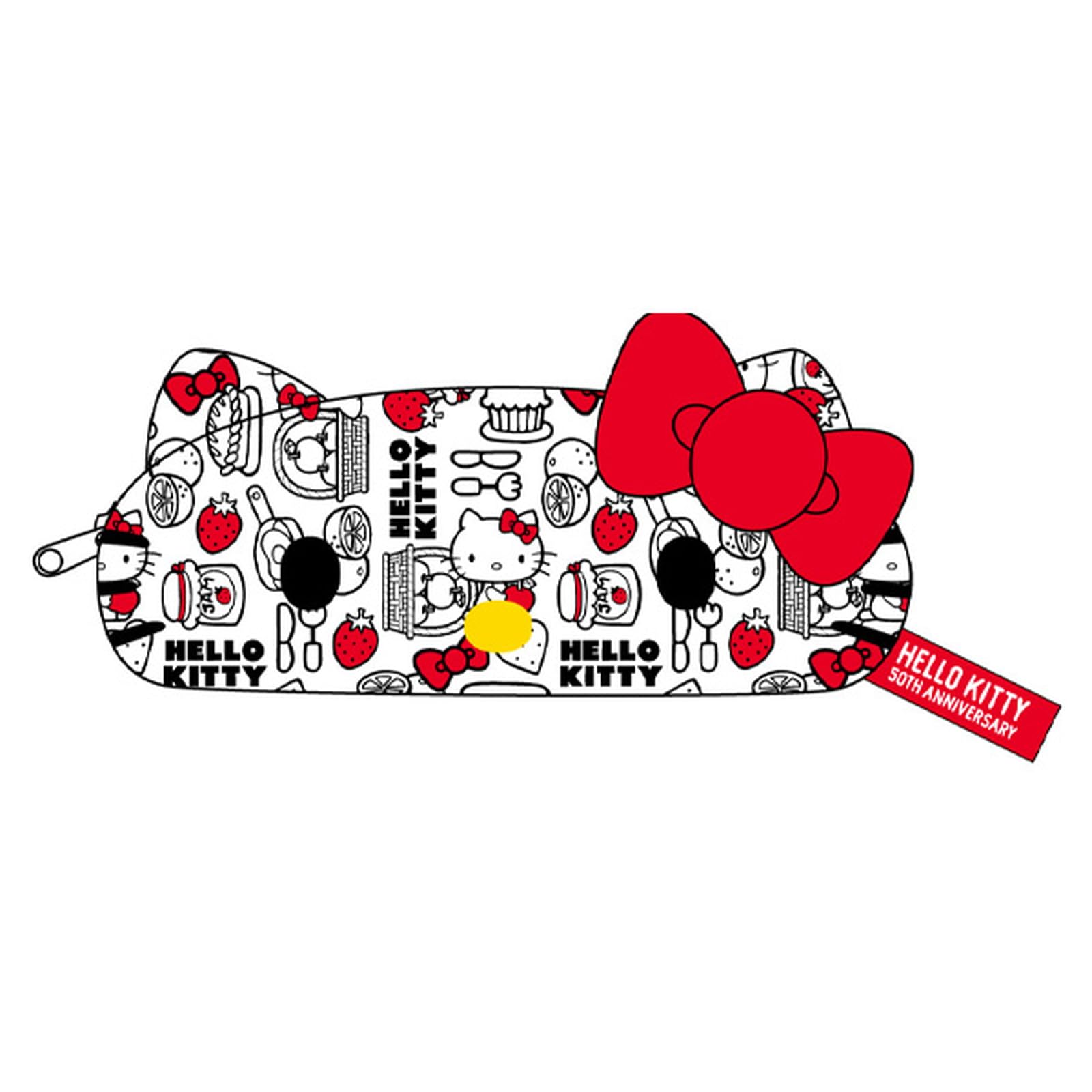 K Company Hello Kitty 50th Anniversary Series Face Pen Pouch Red H83 x W195 x D60mm KT50-FPP-RD